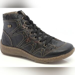 Ladies Remonte Tex Lace Up Zipper Ankle Boot Sz 36